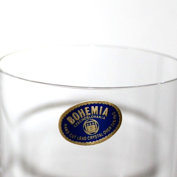 Vintage Bohemia Crystal Highball Glasses - Maison Birks Tumblers - Picture 3 of 16